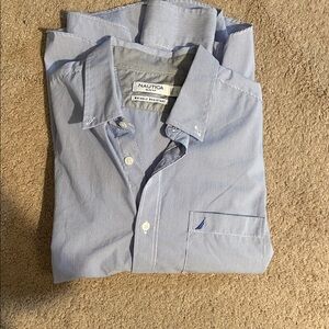 Nautica Light Blue Pinstripe Button-Down Dress Shirt